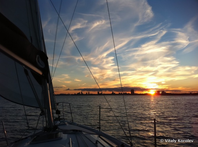 Sunset on a Sailboat